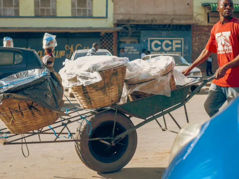 A busy street in Lusaka, Zambia